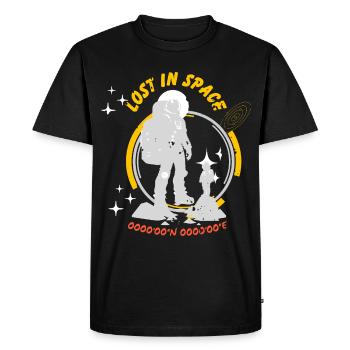 Lost in Space – Astronaut Trail - Men's Premium Organic T-Shirt - black - Front - Nico (187cm)