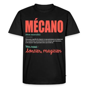 Mechanic Definition Humorous Gift for Mechanic - Men's Premium Organic T-Shirt - black - Front - Nico (187cm)