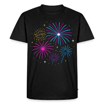 Feux d’artifice Conception du Nouvel An – Bonne année - T-shirt Premium bio Homme - noir - Devant - Nico (187cm)