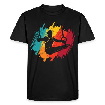 Gymnastes, gymnastique rétro, gymnastique en ring, gymnastique - T-shirt Premium bio Homme - noir - Devant - Nico (187cm)