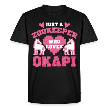 Zookeeper Who Loves Okapi - Men's Premium Organic T-Shirt - black - Front - Nico (187cm)