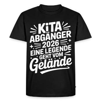 Diplômés de la crèche 2026 : Une légende quitte le site - T-shirt Premium bio Homme - noir - Devant - Nico (187cm)