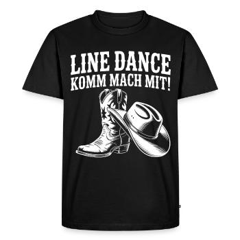 Danse en ligne Venez nous rejoindre ! Bottes western au chapeau de cowboy - T-shirt Premium bio Homme - noir - Devant - Nico (187cm)