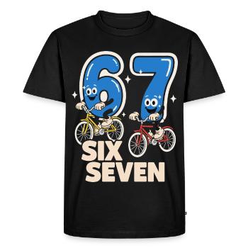 67 Six Seven meme Cycling - Italian Lust - T-shirt Premium bio Homme - noir - Devant - Nico (187cm)