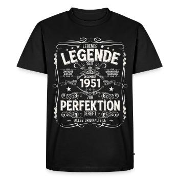 74e anniversaire Millésime décembre 1951 - T-shirt Premium bio Homme - noir - Devant - Nico (187cm)
