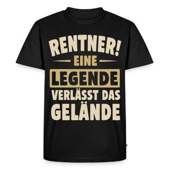 Retraité! Une légende quitte le site - T-shirt Premium bio Homme - noir - Devant - Nico (187cm)