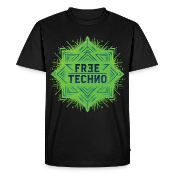 FREE TECHNO #1 - let's talk - T-shirt Premium bio Homme - noir - Devant - Nico (187cm)