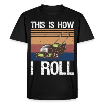 Funny Lawn Mower Mowing Riding Rider Toddler - Men's Premium Organic T-Shirt - black - Front - Nico (187cm)