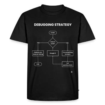 Debugging Strategy Flowchart - Does It Work Gift - Men's Premium Organic T-Shirt - black - Front - Nico (187cm)