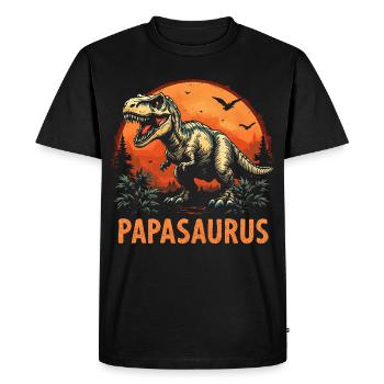 Papasaurus : Meilleur Papa Fort Cadeau - T-shirt Premium bio Homme - noir - Devant - Nico (187cm)