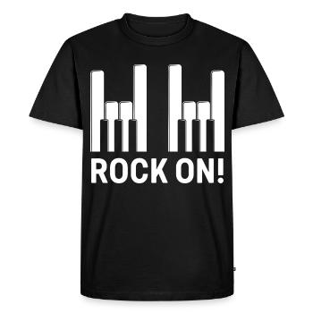 Rock sur les touches de piano - T-shirt Premium bio Homme - noir - Devant - Nico (187cm)