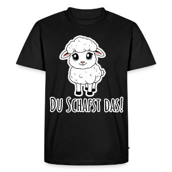 You can do it! The little sheep believe in you! - Men's Premium Organic T-Shirt - black - Front - Nico (187cm)