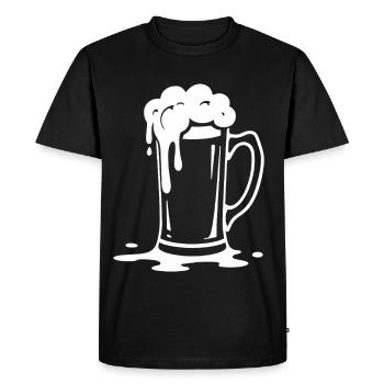 Overflowing Beer Mug Foam Party - Men's Premium Organic T-Shirt - black - Front - Nico (187cm)