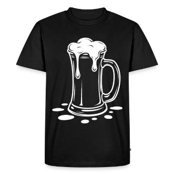 Overflowing Beer Mug Foam Party - Men's Premium Organic T-Shirt - black - Front - Nico (187cm)