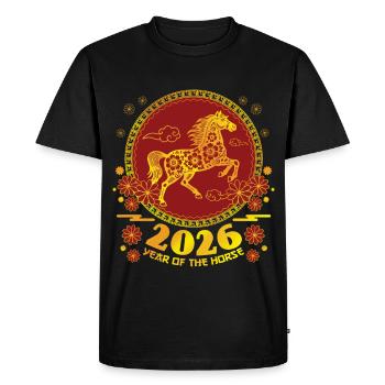 Année du Nouvel An Chinois 2026 Zodiaque chinois - T-shirt Premium bio Homme - noir - Devant - Nico (187cm)