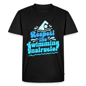 Moniteur de natation Respecte l’instructeur de natation - T-shirt Premium bio Homme - noir - Devant - Nico (187cm)