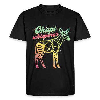 Okapi Whisperer - Men's Premium Organic T-Shirt - black - Front - Nico (187cm)