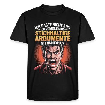 Arguments valides, comique - T-shirt Premium bio Homme - noir - Devant - Nico (187cm)
