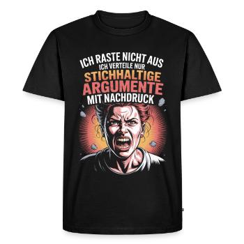 Arguments valides de la femme comique - T-shirt Premium bio Homme - noir - Devant - Nico (187cm)