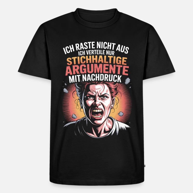 Stichhaltige Argumente Comic Frau - Männer Premium Bio T-Shirt - Schwarz