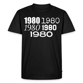 1980 - T-shirt Premium bio Homme - noir - Devant - Nico (187cm)
