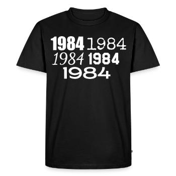1984 - T-shirt Premium bio Homme - noir - Devant - Nico (187cm)