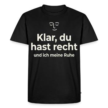 Bien sûr que tu as raison – Rest Telling Shirt - T-shirt Premium bio Homme - noir - Devant - Nico (187cm)