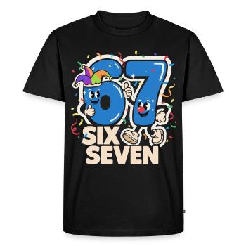 67 Six Seven 6-7 Costumes de Carnaval Italie Drôle - T-shirt Premium bio Homme - noir - Devant - Nico (187cm)