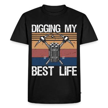 Fouiller mon meilleur mineur de gemmes de la vie - T-shirt Premium bio Homme - noir - Devant - Nico (187cm)