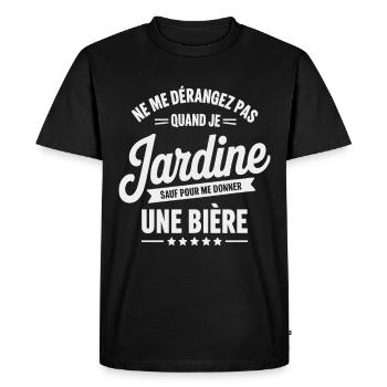 Don't Disturb Me When I Garden Humor Garden - Men's Premium Organic T-Shirt - black - Front - Nico (187cm)