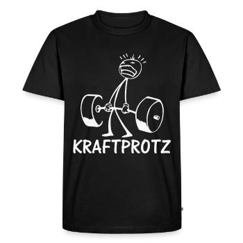 Bonhomme bâton PUISSANT Drôle - T-shirt Premium bio Homme - noir - Devant - Nico (187cm)