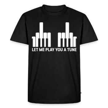 Piano Keys Middle Fingers - Men's Premium Organic T-Shirt - black - Front - Nico (187cm)