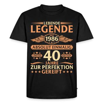 40e anniversaire absolument unique millésime 1986 - T-shirt Premium bio Homme - noir - Devant - Nico (187cm)