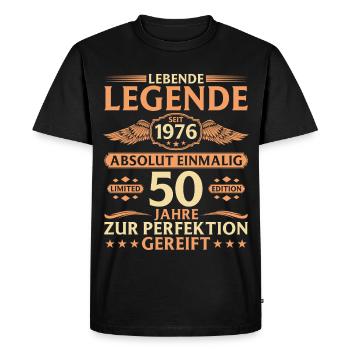 50th Birthday Absolutely Unique Vintage 1976 - Men's Premium Organic T-Shirt - black - Front - Nico (187cm)