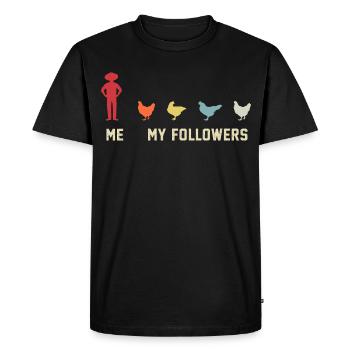 Je veux dire des poulets suiveurs - T-shirt Premium bio Homme - noir - Devant - Nico (187cm)