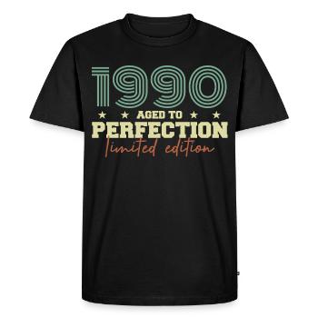 1990 - T-shirt Premium bio Homme - noir - Devant - Nico (187cm)