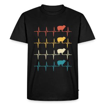 Heartbeat Sheep Sheep - Men's Premium Organic T-Shirt - black - Front - Nico (187cm)