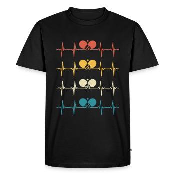  Ping-pong heartbeat table tennis ping pong - T-shirt Premium bio Homme - noir - Devant - Nico (187cm)