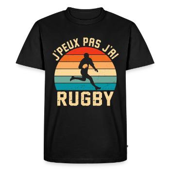 je peux pas j'ai rugby cadeau rugby - T-shirt Premium bio Homme - noir - Devant - Nico (187cm)