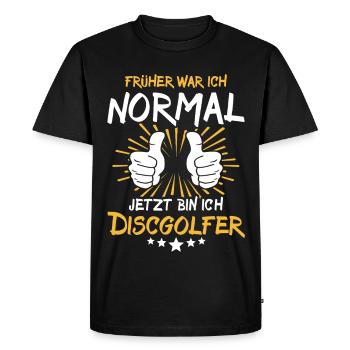 Disc golfer saying - Men's Premium Organic T-Shirt - black - Front - Nico (187cm)