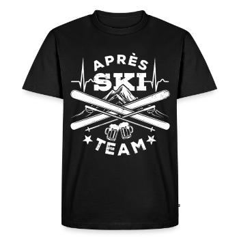Après Équipe de ski, sports d’hiver, forfaits ski - T-shirt Premium bio Homme - noir - Devant - Nico (187cm)