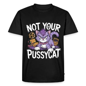 Rebellious cat with punk attitude - Men's Premium Organic T-Shirt - black - Front - Nico (187cm)