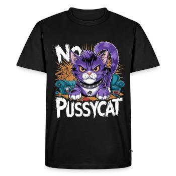 No Pussycat Rebellious Fighting Cat - Men's Premium Organic T-Shirt - black - Front - Nico (187cm)
