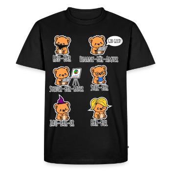 Cute Bear Friends - Little Bears Have Jobs! - Men's Premium Organic T-Shirt - black - Front - Nico (187cm)