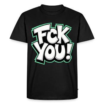 FCK YOU lettering provocative statement - Men's Premium Organic T-Shirt - black - Front - Nico (187cm)