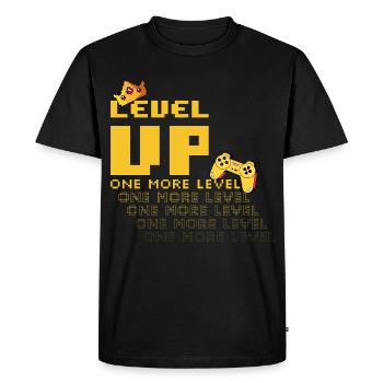 Drôle : Monter de niveau un niveau de plus Pixel gaming - T-shirt Premium bio Homme - noir - Devant - Nico (187cm)