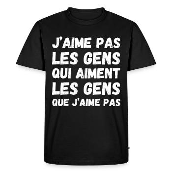 People I don't like - Men's Premium Organic T-Shirt - black - Front - Nico (187cm)