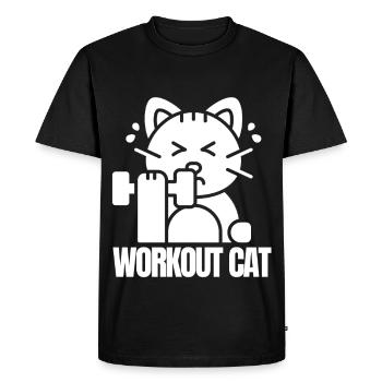Muscular Cat Training - Men's Premium Organic T-Shirt - black - Front - Nico (187cm)