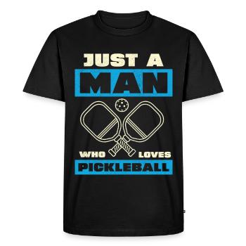 Only one man loves pickleball - Men's Premium Organic T-Shirt - black - Front - Nico (187cm)