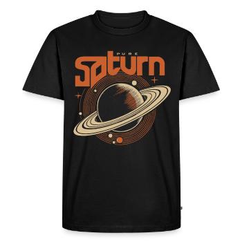 Saturn Retro Orbital - Men's Premium Organic T-Shirt - black - Front - Nico (187cm)